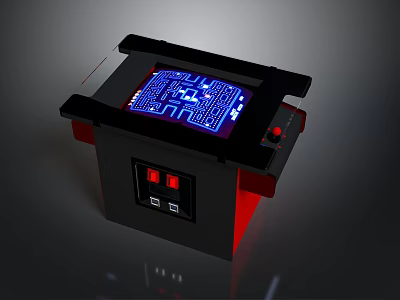 Electronic Testing Instrument With Black Casing Blue Illuminated Display And Red Base Controls 3d model