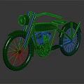 Vintage Green Motorcycle Featuring Classic Round Headlight Single Seat And Retro Frame Design