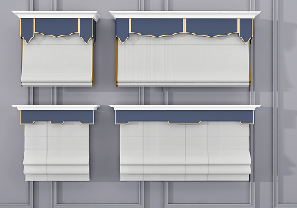 New Chinese-style Roman shutter combination 3d model