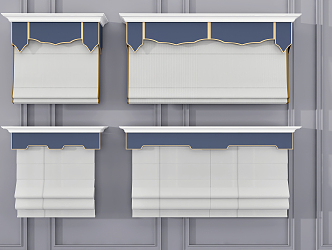 New Chinese-style Roman shutter combination 3d model