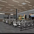 Elderly Canteen Modern Interior With Flavor Food Counter Area And Tables Chairs