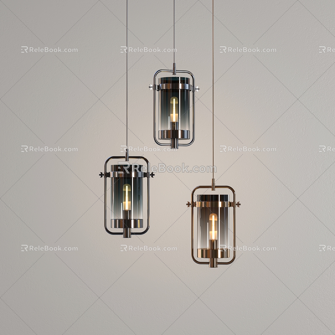 Modern chandelier glass chandelier bedside chandelier 3d model