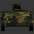 Military Tank With Camouflage Pattern Red Star Emblem Turret And Tracks Design