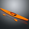 Lightweight Orange Kayak with Paddle for Outdoor Recreational Water Activities