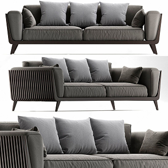 Modern double sofa multiplayer sofa 3d model