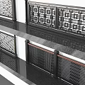 Modern Decorative Metal Fences With Geometric Grid Patterns And Wood Accents