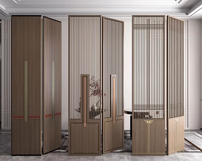 New Chinese-style partition screen partition combination 3d model