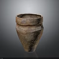 Handcrafted Terracotta Clay Pot With Intricate Carved Patterns Rounded Rim And Conical Base