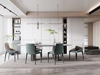 Modern Restaurant Home Restaurant Bar Table and Chair Combination 3d model
