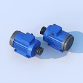 Two Blue Industrial Electric Motors For Heavy Duty Machinery Applications