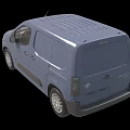 Light Blue Compact Van Featuring Modern Exterior Design On Black Background