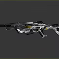 Futuristic Sci Fi Weapon With Metallic Body And Yellow Accents Advanced Design