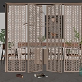 New Chinese-style partition metal partition 3d model