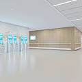 Modern Hospital Outpatient Clinic With Reception Desk Medical Staff Wheelchair