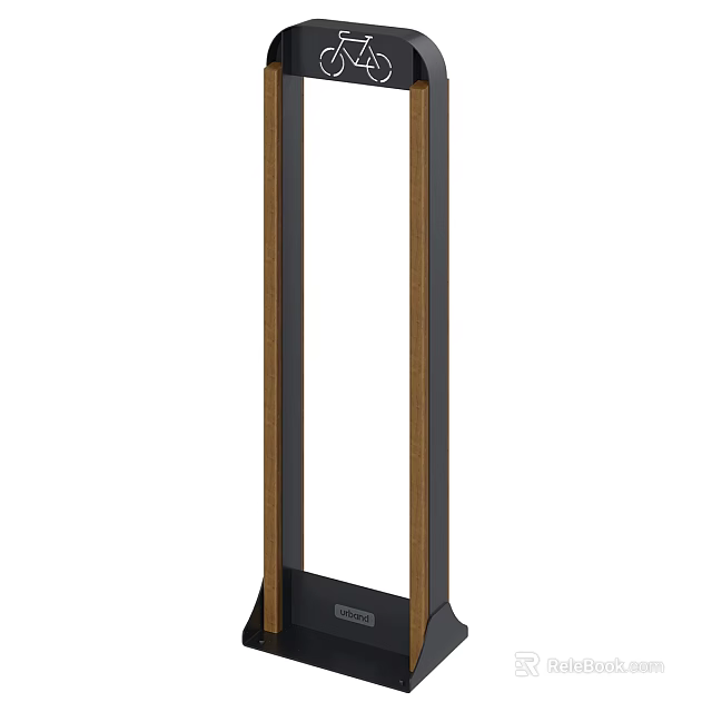 Public Information Sign With Wooden Frames And Metal Base Structure 3d model 