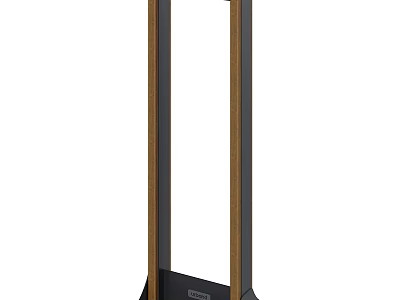 Public Information Sign With Wooden Frames And Metal Base Structure 3d model