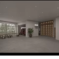 Minimalist Modern Interior With Round Dining Table Calligraphy Decor Recessed Lighting And Chairs