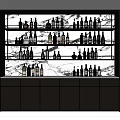 Elegant Modern Wine Cabinet With Glass Shelves And Various Bottles On Marble Backdrop 3d model