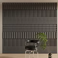 Modern Textured Sofa Accent Wall With Chair And Plant