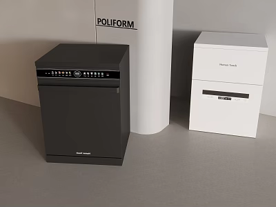 Stylish Black And White Miele Kitchen Appliances For Poliform Kitchen Design 3d model