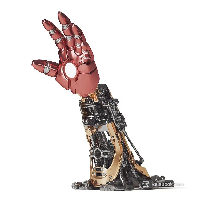 Mechanical Arm Shaped Desk Lamp With LED Light And Metal Structure Parts 3d model 