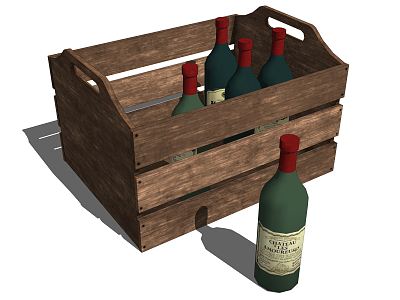 Modern wine bottle model