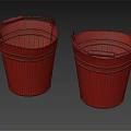 Two Rustic Metal Buckets With Handles For Washing Daily Use