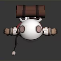 Cartoon Astronaut Character With White Suit Red Scarf And Small Creature On Stick