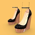 High Heels 2 Shoes Women's Shoes Wedges Platform Shoes 3d model