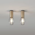 Orange And White Ceiling Lights With Transparent Bulbs Modern Home Decor 3d model
