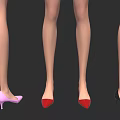 Stylish Pointed Toe High Heels On Female Legs With Stiletto Heels And Various Colors