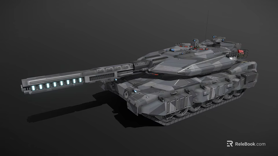 Futuristic Armored Tank With Long Barrel And Modern Military Design Features 3d model 