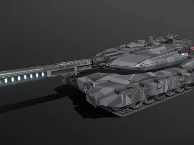 Futuristic Armored Tank With Long Barrel And Modern Military Design Features 3d model