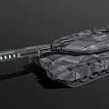 Futuristic Armored Tank With Long Barrel And Modern Military Design Features