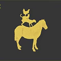 Colorful Stacked Animals Arrangement On Horseback Including Chicken Dog And Sheep