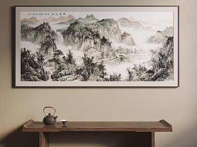 New Chinese Landscape Painting Decorative Painting 3d model