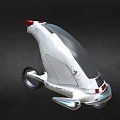 Futuristic White Single Wheel Electric Scooter With Streamlined Body Red Taillights