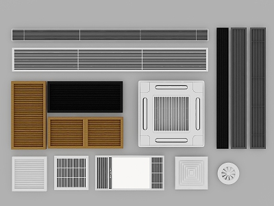 Air outlet louver air outlet heating cover central air conditioning air outlet louver solid wood louver grille louver 3d model