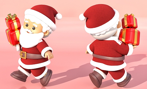 Christmas three-dimensional Santa gifts 3d model