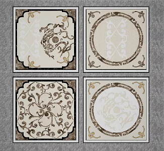 European-style floor tile mosaic floor tile 3d model