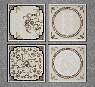 European-style floor tile mosaic floor tile 3d model