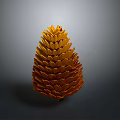 Orange Yellow Pine Cone Plant Structure With Layered Design On Gray Background 3d model