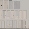 Various White Door Designs With Glass Panels And Decorative Frames 3d model