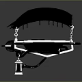 Unique Gothic Decorative Furniture With Black Canopy Dragon Shaped Legs And Hanging Lanterns