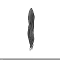 Gray Human Hair Model With Long Straight Strands And Natural Texture