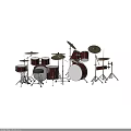 Classic Wooden Drum Set Musical Instrument With Multiple Drums Cymbals Stands And Pedals
