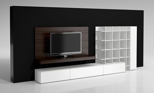 modern TV background cabinet rear projection TV cabinet 3d model