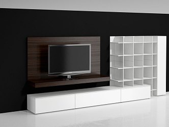 modern TV background cabinet rear projection TV cabinet 3d model