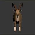 Low Poly Antelope 3D Model With Curved Horns And Geometric Design 3d model
