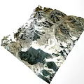 Snowy Mountain Range With Rocky Terrain And Scenic Alpine Lake View